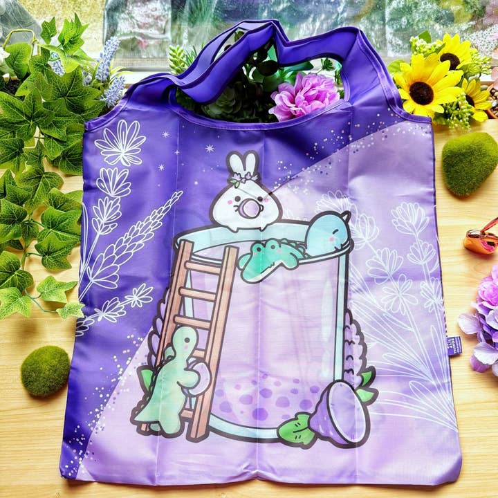 Eco Shopping Bag - Lil' Lavender Drink for wholesale by SumLilThings
