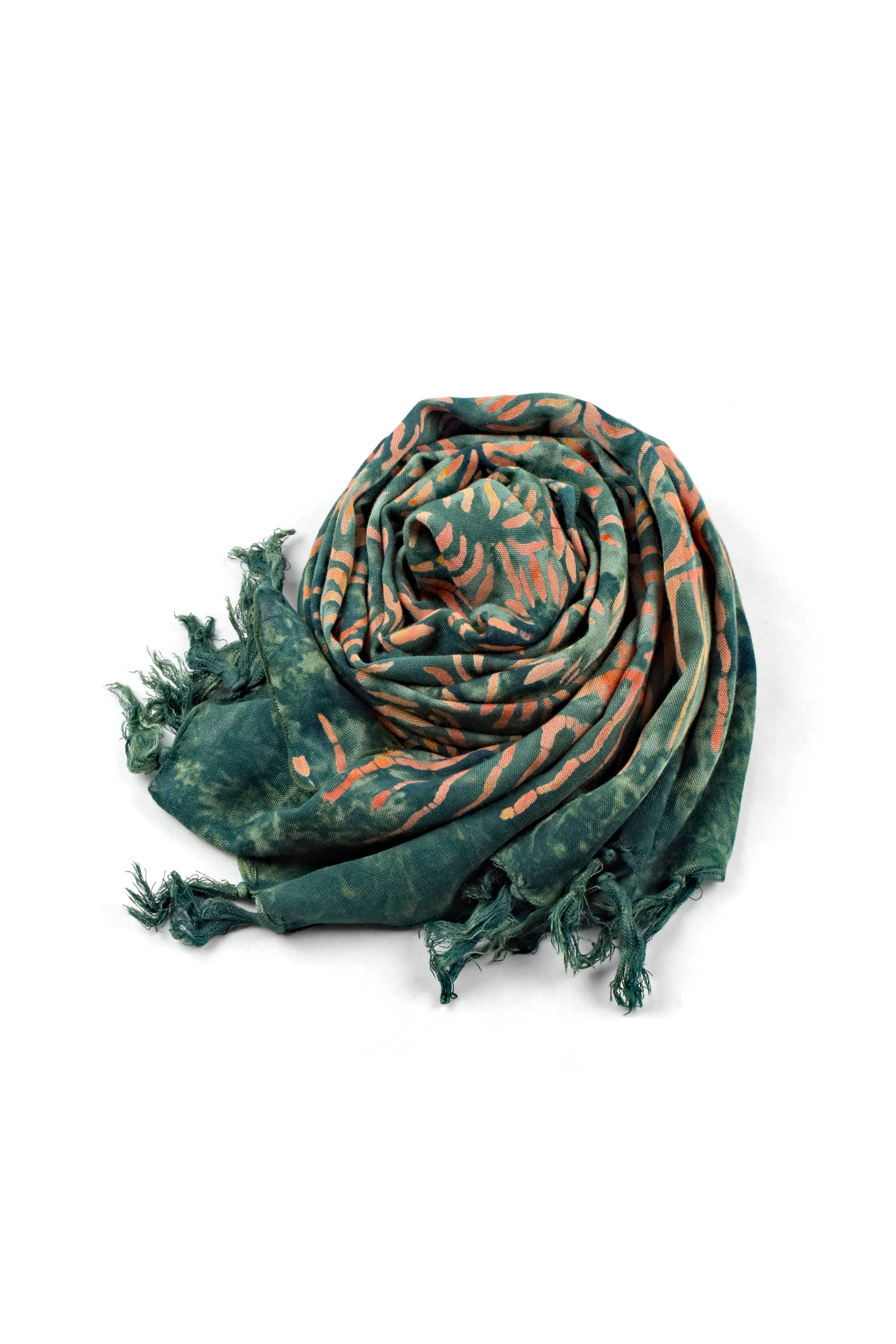 Nusantara Inc. - Wholesale Scarf - Women's - Rayon Batik Scarf - 98781 A-C (Knotted  Fringe)2