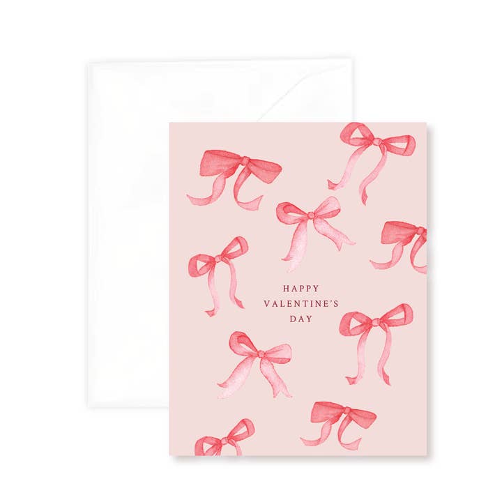 Cartão de saudação Valentine Bows por atacado de Rebecca Green Design