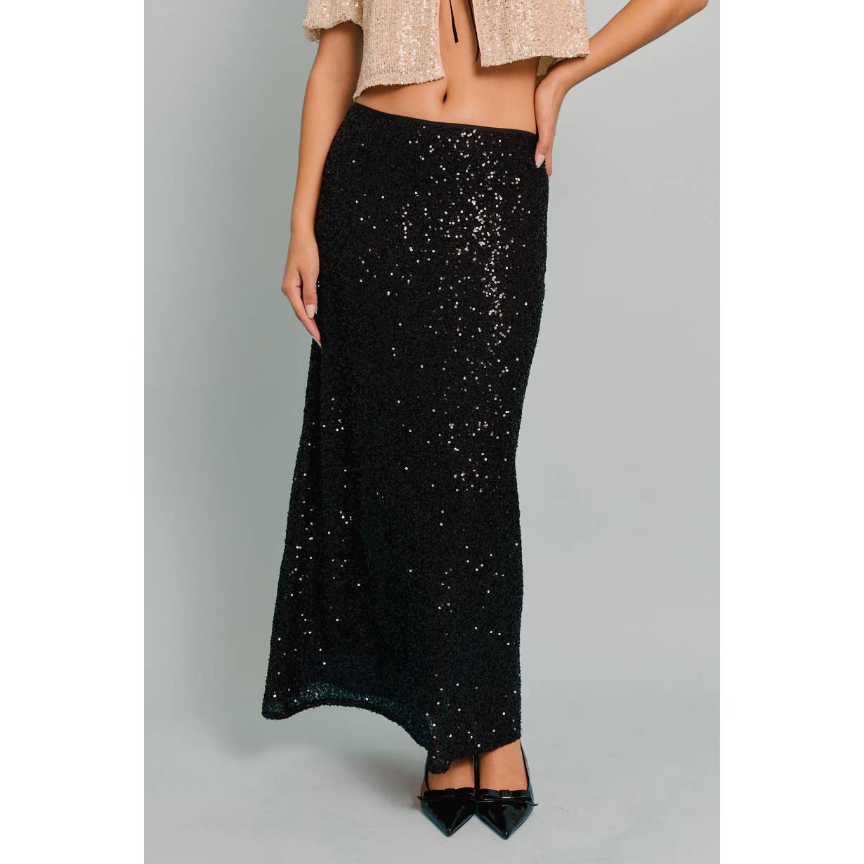 Apolline - Wholesale Skirt - Women's - SEQUIN BIAS MAXI SKIRT4