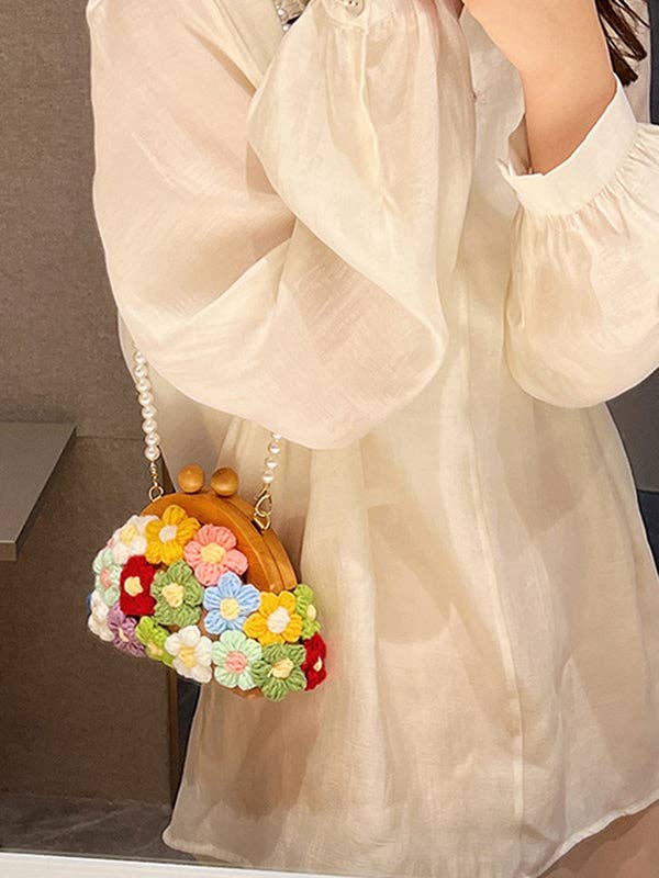 Sheer Trend – wholesale Crossbody bag – Women's – Chains Flower Shape Crossbody Bags Handbags4