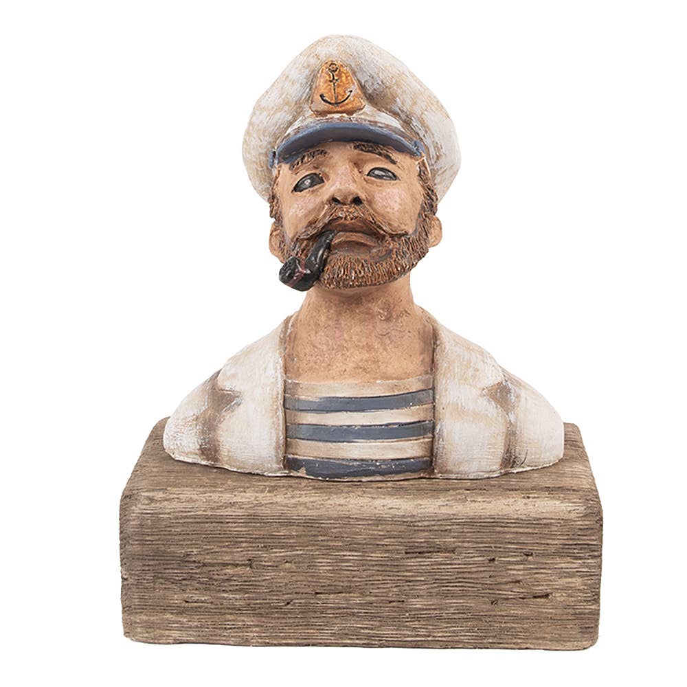 Clayre & Eef – wholesale Decorative figurine – Decorative Figurine Sailor 16x8x20 cm Beige Wood0
