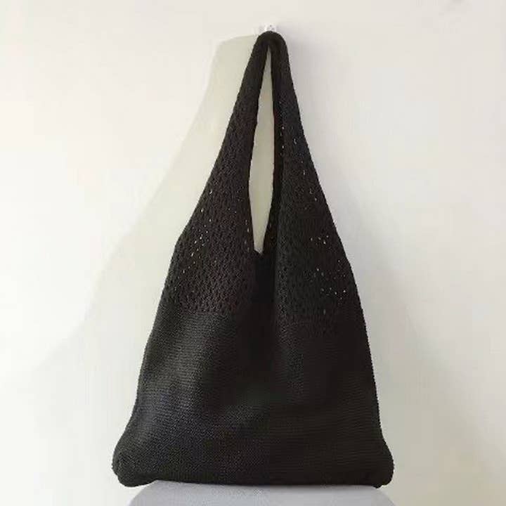 NINEXIS - Wholesale Tote Bag - Women's - CWAB1952_SOLID COLOR VINTAGE KNIT TOTE BAG