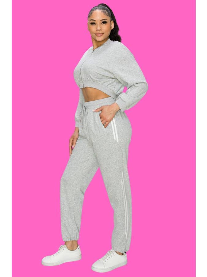 Shop Michella – wholesale Mjukisset – Dam – FRANSK FROTTÉ JOGGER SVETTBYXOR SET