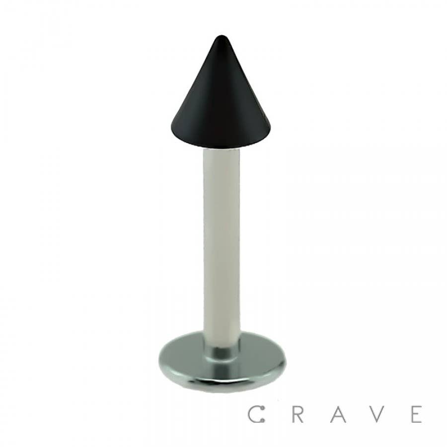 CRAVE - Wholesale Lip Ring - 316L SS LABRET/MONROE WITH SOLID COLOR ACRYLIC SPIKE0