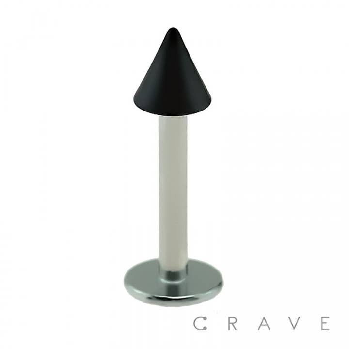 CRAVE - Wholesale Lip Ring - 316L SS LABRET/MONROE WITH SOLID COLOR ACRYLIC SPIKE