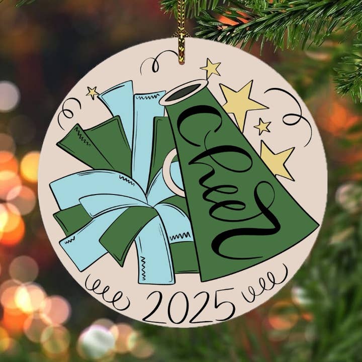 Custom cheerleader cheer Christmas ornaments for wholesale by on the Bayou