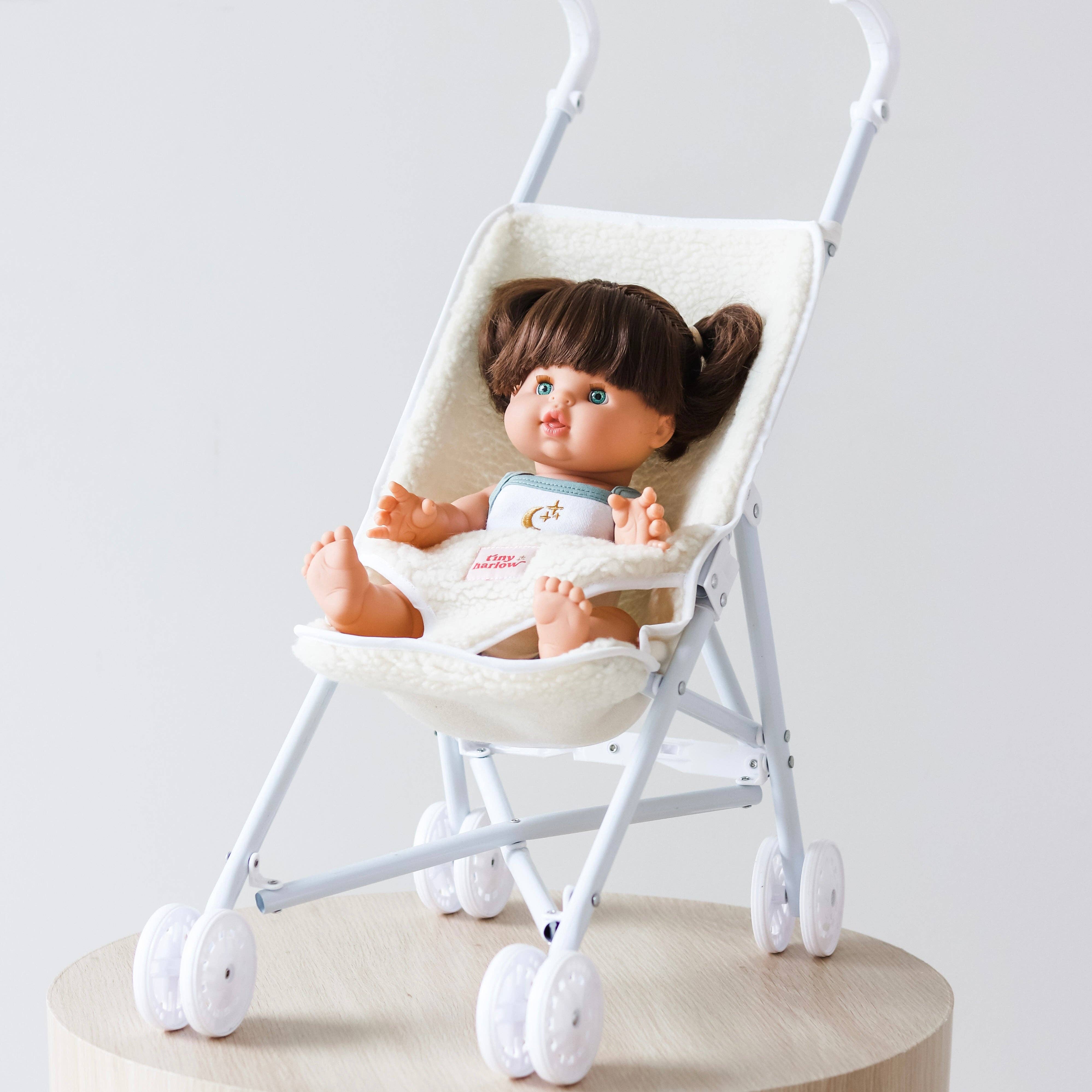 Tiny H - Wholesale Kinderwagen voor poppen - Kinderen - Tiny Harlow opvouwbare poppenwagen 2.0 - Cream Sherpa1