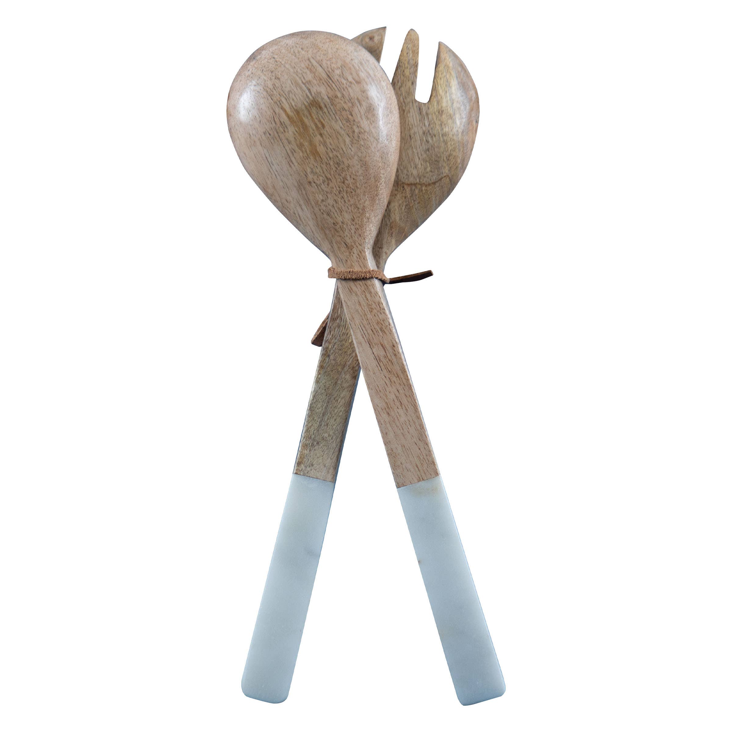 Foreside Home & Garden - Wholesale Serving Utensil - Set 2 Wood Serving Utensils with "Gather" on Handles4