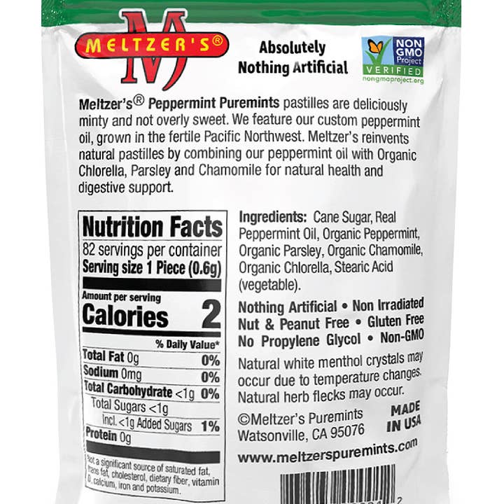 Meltzer's Puremints – wholesale Minttabletter – Meltzer's Puremints Pepparmint pastiller 82 pastiller påse
