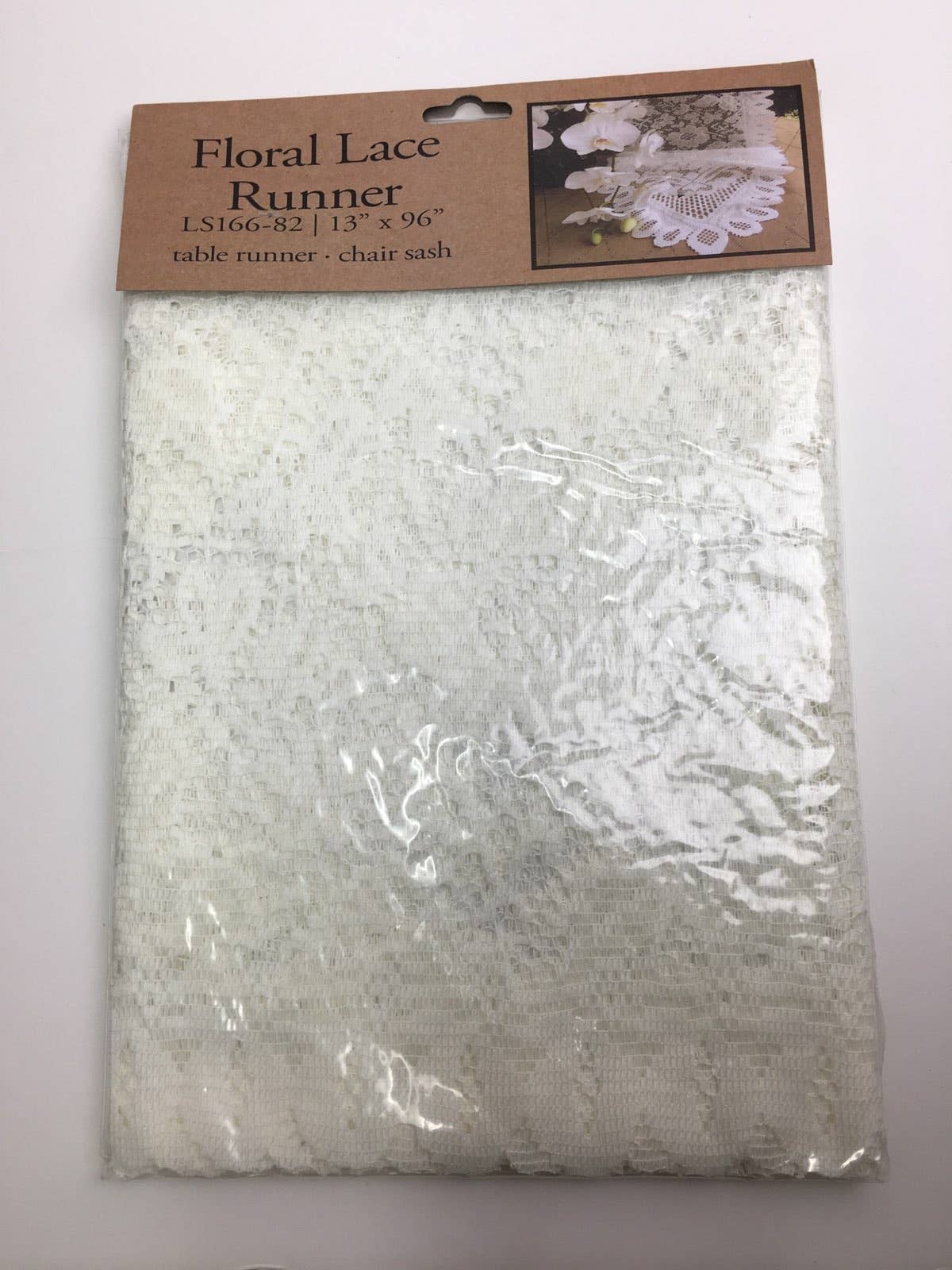 Packaging Decor - Wholesale Table Runner - Lace Table Runner Off-white Color 13" wide x 96" long1