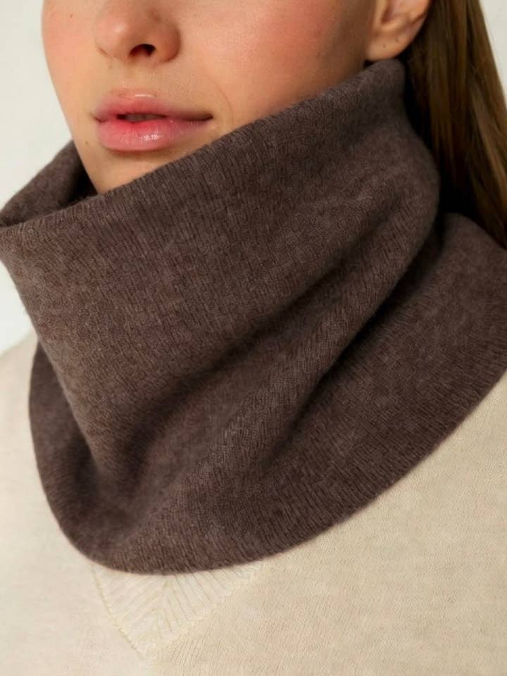 Aquecedor de pescoço de caxemira castanho por atacado de PRATI