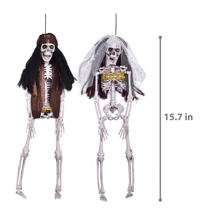 Fun Little Toys - Vente Bibelots/décorations d'extérieur - Halloween Ghost Bride and Groom Skeleton Deco Outdoor1