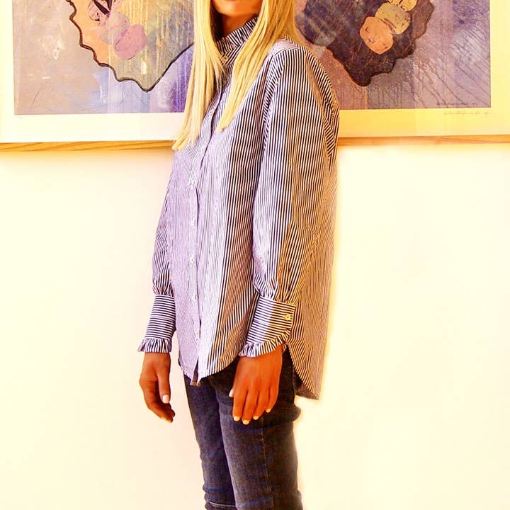 Who's Charlie – wholesale Tröja med knappar – Dam – Lottie - Digitaltryck Damers Skjorta i Bomullspoplin2