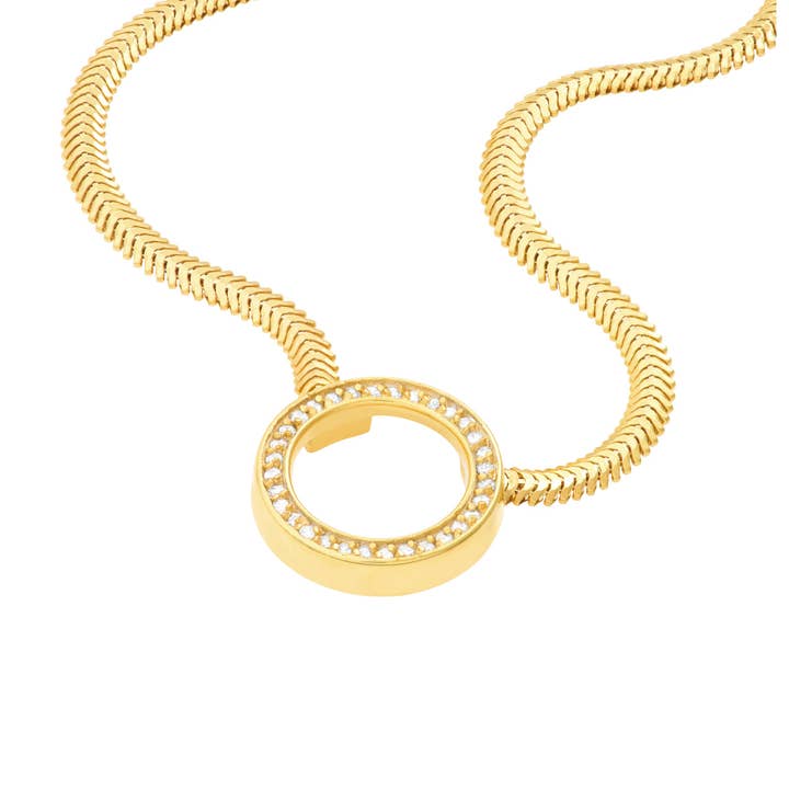 Diamond Circle Snake Necklace for wholesale by NYMAN JEWELERS