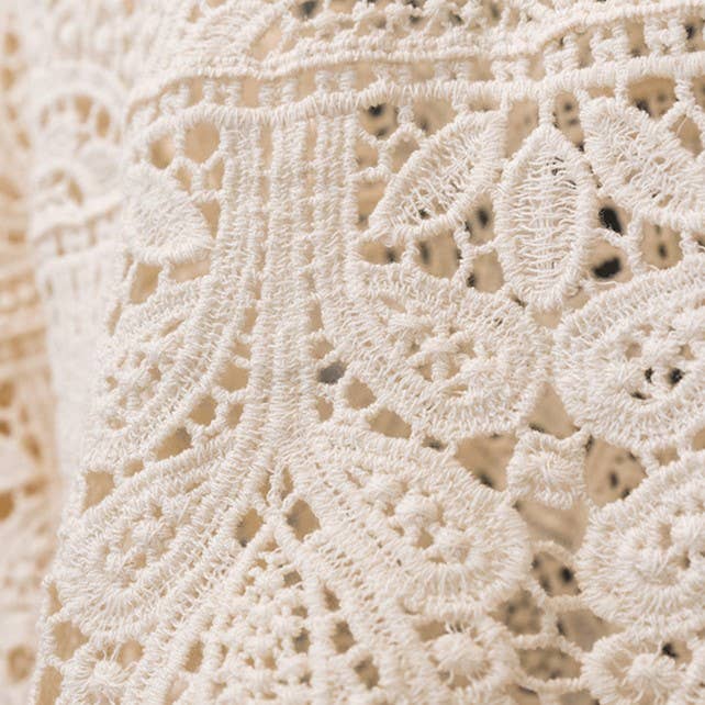 HIDDENBRAND - Wholesale T-Shirt - Women's - Bohemia Crochet Lace bell flare sleeve tee top cover up13