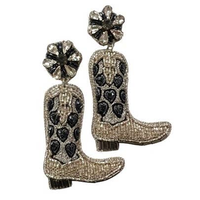 Silver Cowboy Boot Earrings for wholesale by Allie Beads