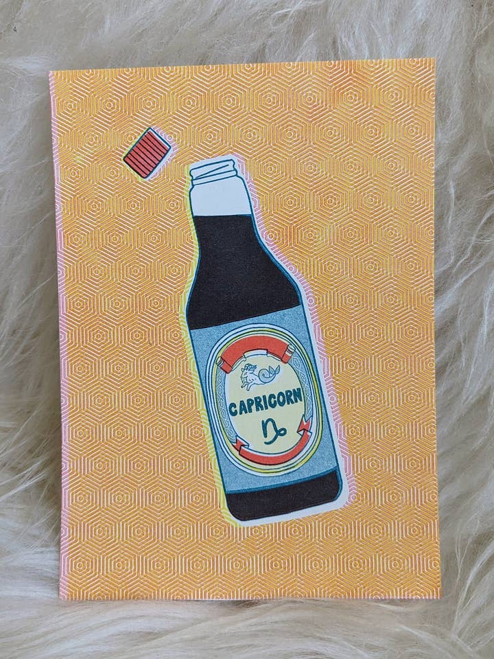 Impressão Risograph de Capricórnio | 5"x7" por atacado de Christina Hu