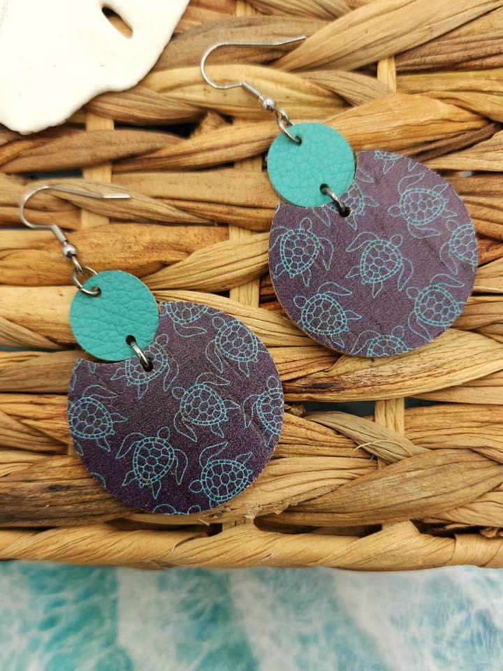 Turtle Jordan Cork øreringe for engroshandel hos FL Girl Designs