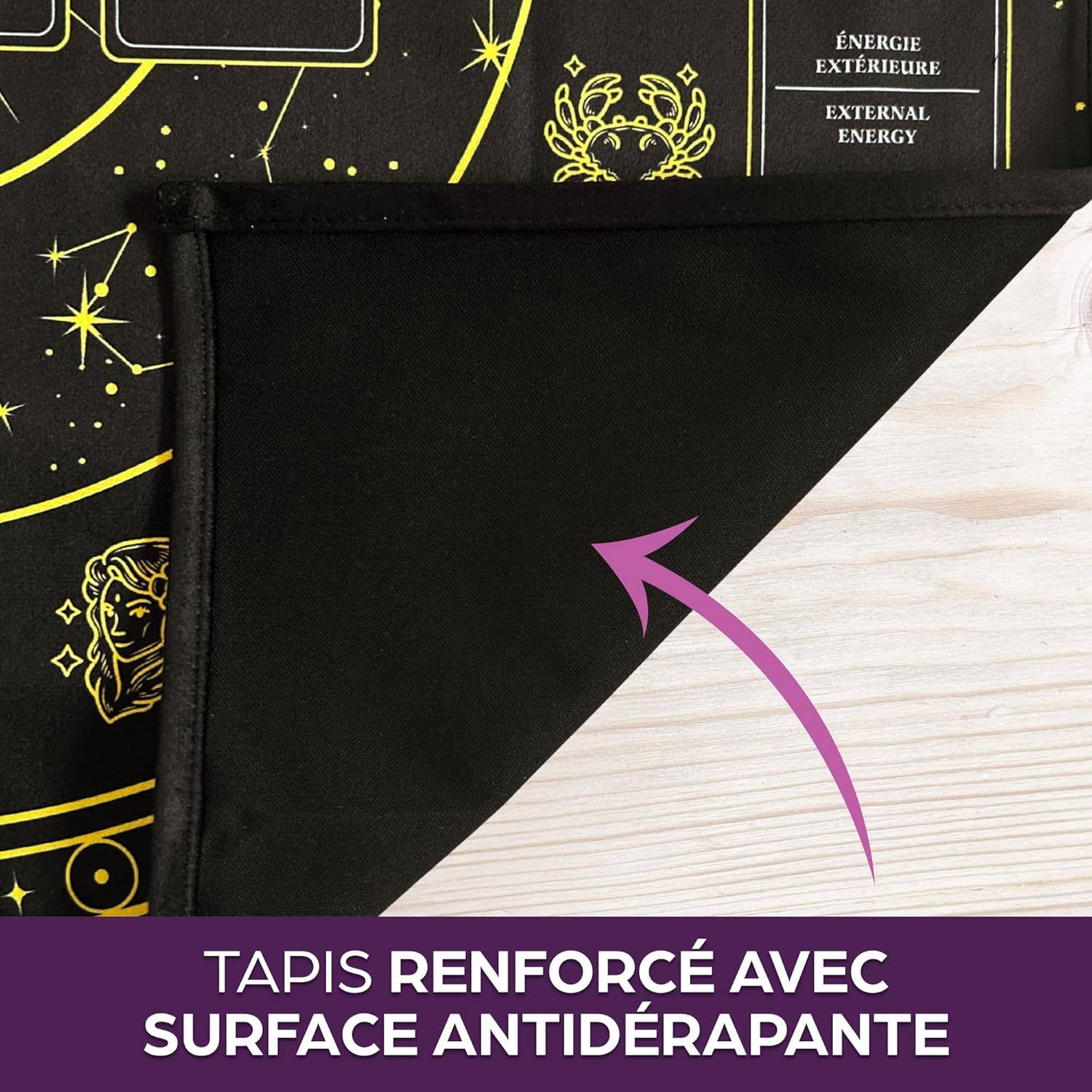 Vibratis - Venta al por mayor Cartas del tarot - Tapete Adivinación Tirada Celta & Bolsa - Tapete Oráculo Negro6