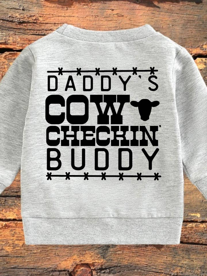 Fars kvæg checkin kammerat (sweatshirt) for engroshandel hos Buckin Baby Wholesale