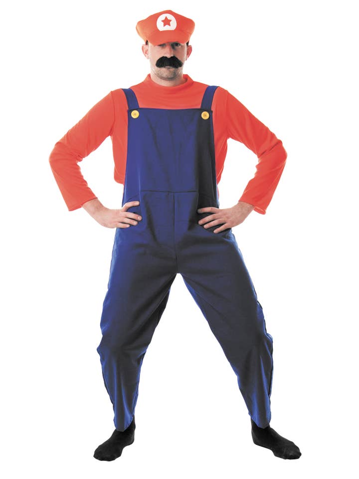 Party Pro - Wholesale Costume - Unisex - RED AND BLUE PLUMBER SUIT