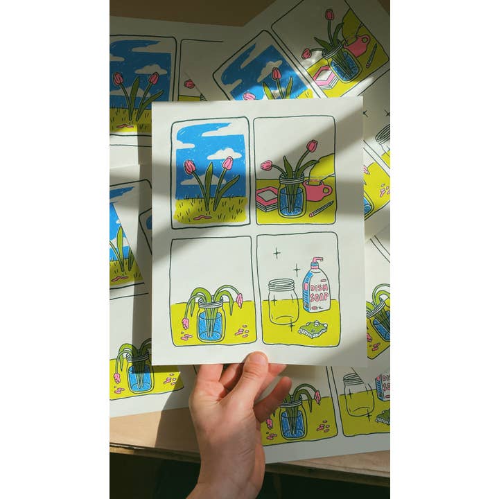 Allison Mckeen Art – Großhandel Kunstdruck – Druck - Tulpen (Risographie)2