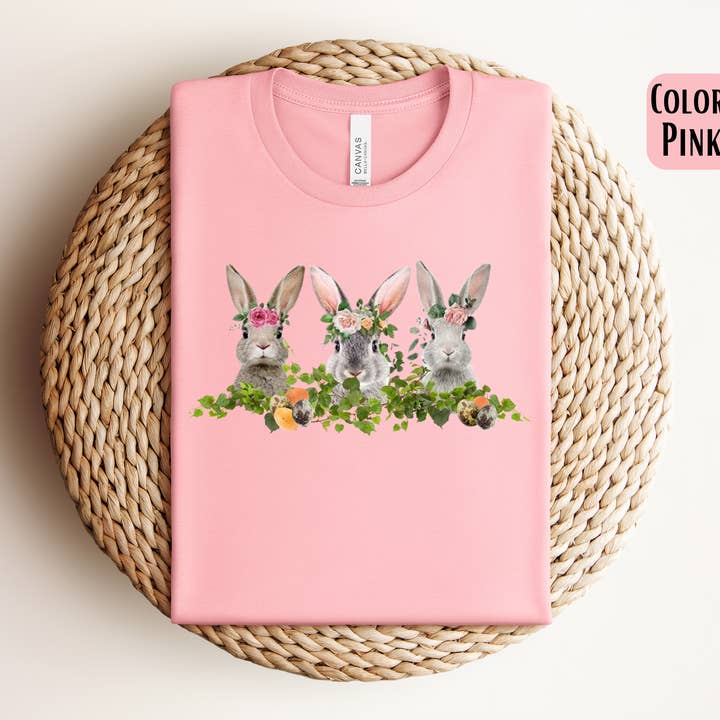 Maglietta Realistica con Coniglietti Pasquali - Maglietta di Pasqua con Coniglietto per la vendita all'ingrosso da parte di The Shirt Company