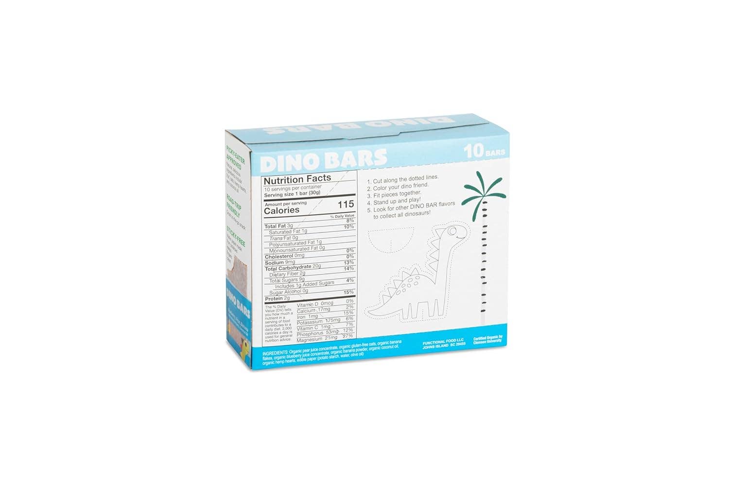 DINO BARS - Wholesale Snack Bar - DINO BARS Blueberry Bar | Retail Pack | 10 Unit1