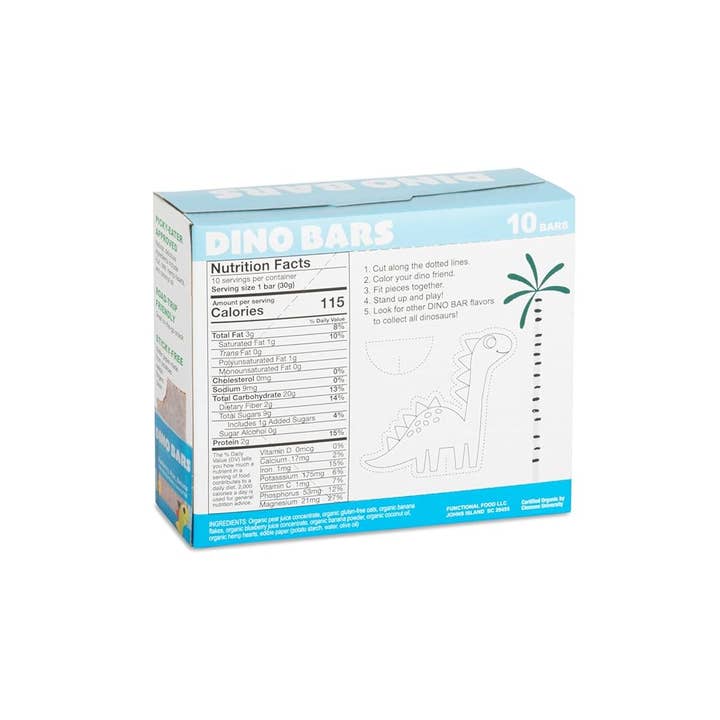 DINO BARS - Wholesale Snack Bar - DINO BARS Blueberry Bar | Retail Pack | 10 Unit1