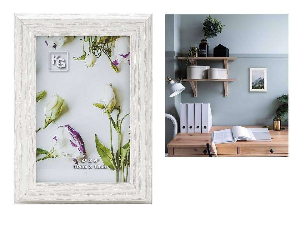 Kiera Grace Winsor Picture Frame WEATHERED WHITE WOOD EFFECT for wholesale on Faire0