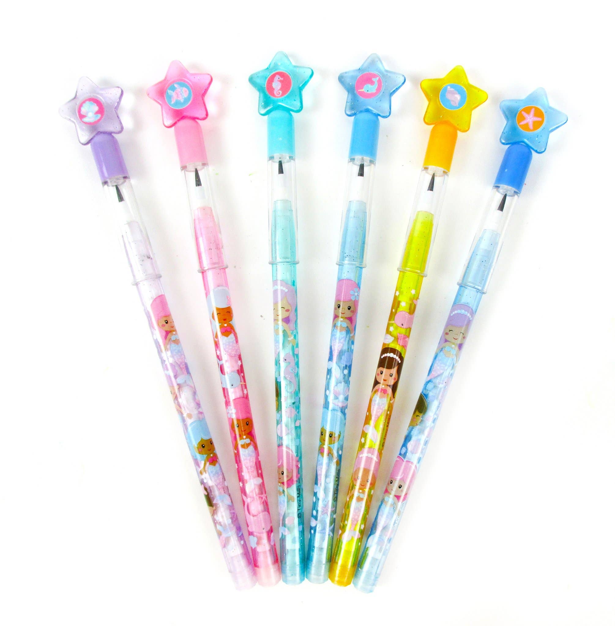 Tiny Mills - Wholesale Pencil - 24 Pcs Rainbow Mermaid Multi-Point Pencils1