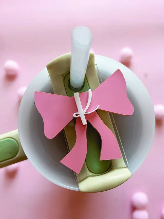 Bow Initial Stanley Tag for wholesale by Simply Adoorable Designs