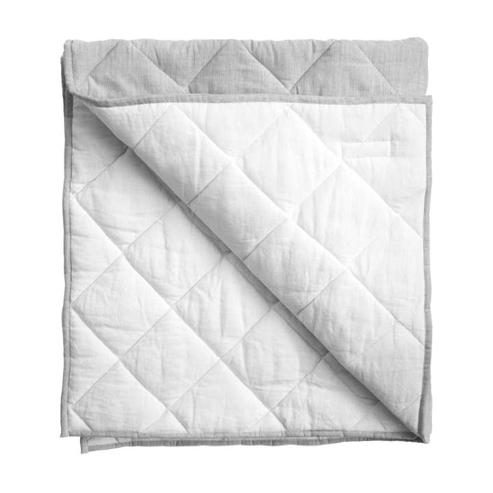 Play mat | husk grey and white linen, reversible for wholesale by Louelle.