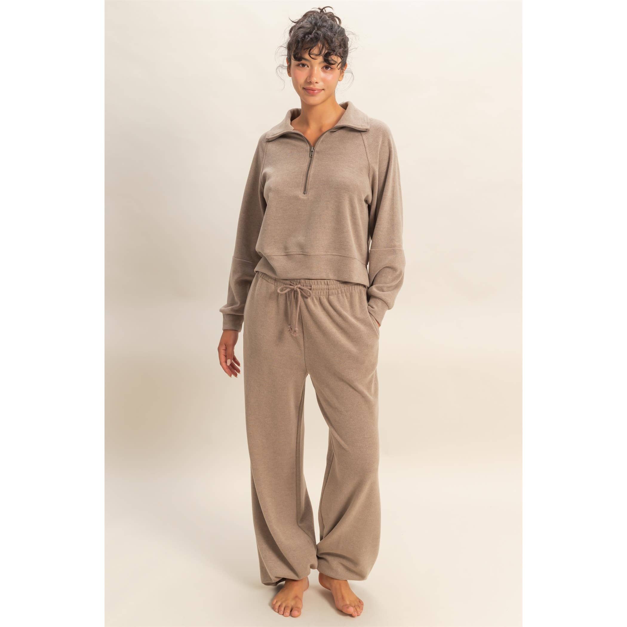 Double Zero - Vendita all'ingrosso Pantaloni sportivi/da jogging loungewear - Donna - Pantaloni jogger a costine morbide con coulisse e vestibilità comoda21