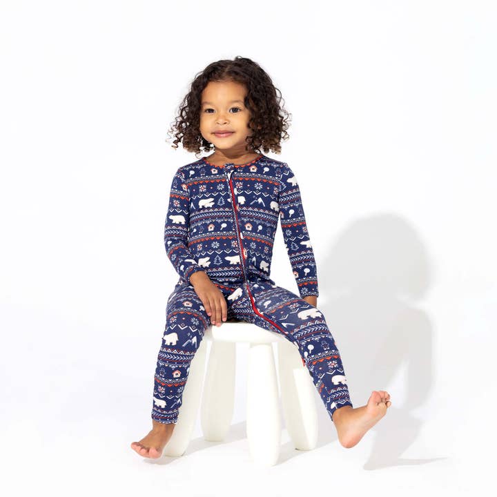 Bellabu Bear - Wholesale Sleepsuit - Baby - Polar Isle Blue Bamboo Convertible Footie