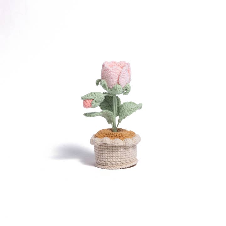 Cozy Crochet Heart Rose Plant – Handmade Amigurumi Gift for Loved Ones for wholesale by Momo & Loloc Crochet