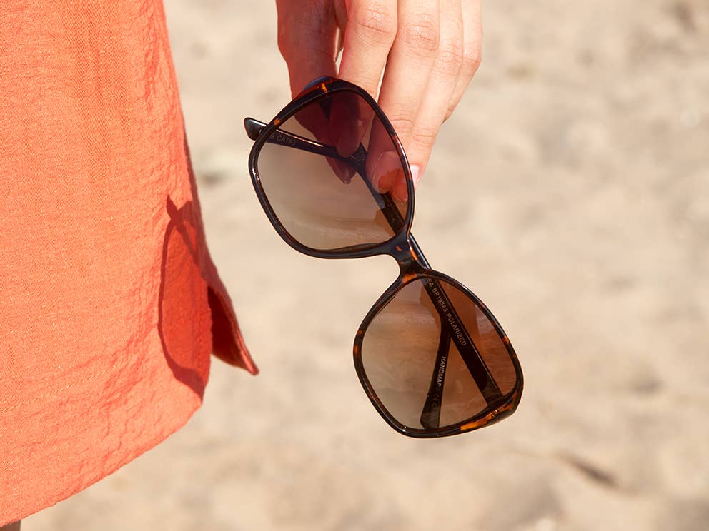 Blue Planet Eco-Eyewear - Wholesale Sunglasses - Women's - BP19843-Althea-Honey Tortoise/Onyx/Gradient Brown Polarized3