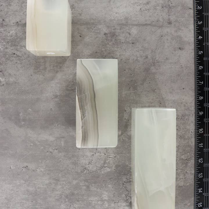 Mi Esperanza Minerals - Wholesale Candle holder - White Onyx Candle Holders Set of 36
