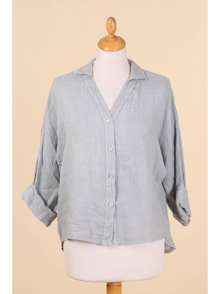 la maison des fibres naturelles - Wholesale Buttoned-down shirt β Women's - linen shirt 62098419