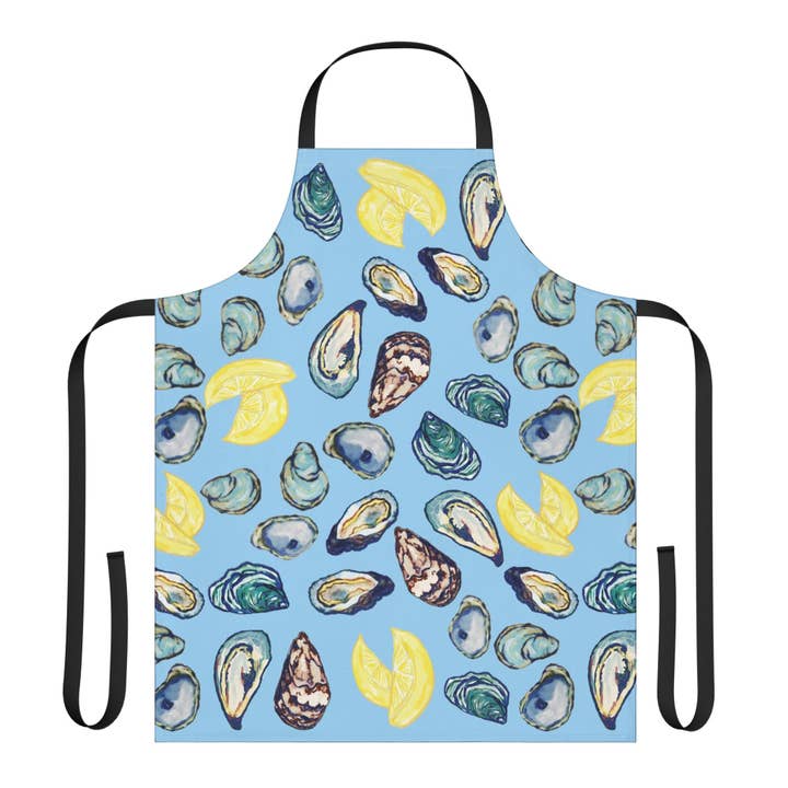 Avental de Ostras e Limões Costeiros para Criadores Culinários por atacado de Blue Cava