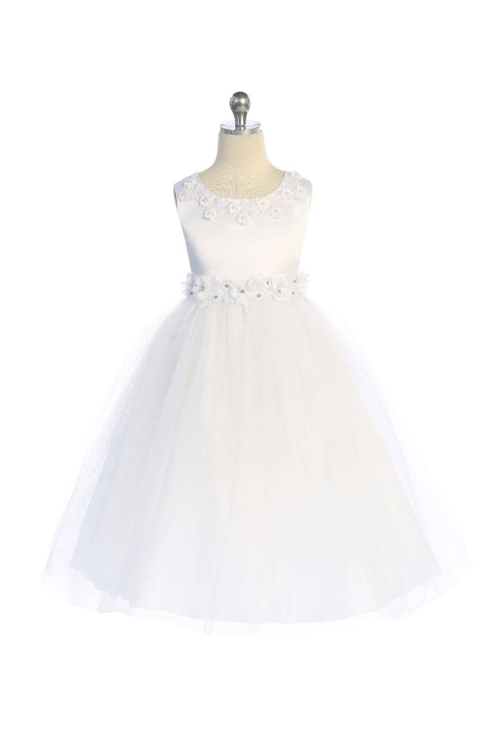 Kid's Dream - Wholesale Dress - Kids - Luxurious Princess Ballgown Girls Dress with Floral Trim8