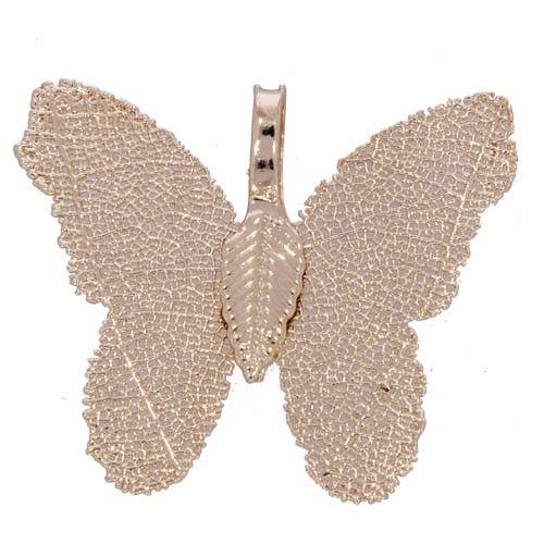 EHAWA - Wholesale Individual Charm/Pendant - Pendant Leaf Nature, Butterfly, Rose Gold0