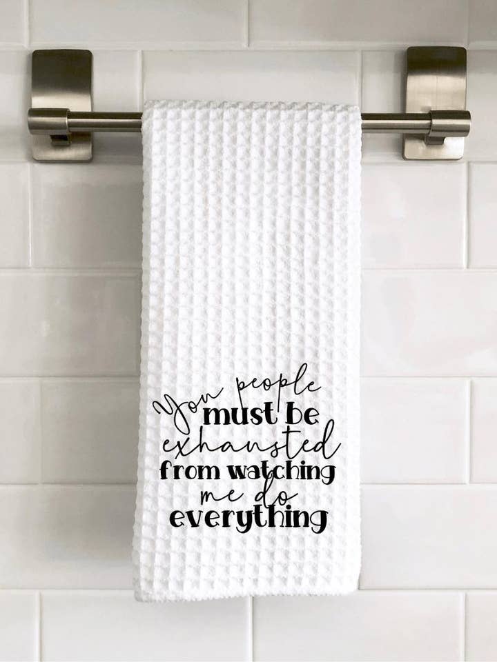 Sarcastic Hand Towel: Funny Kitchen Decor & Gift for wholesale by Saints Place Designs