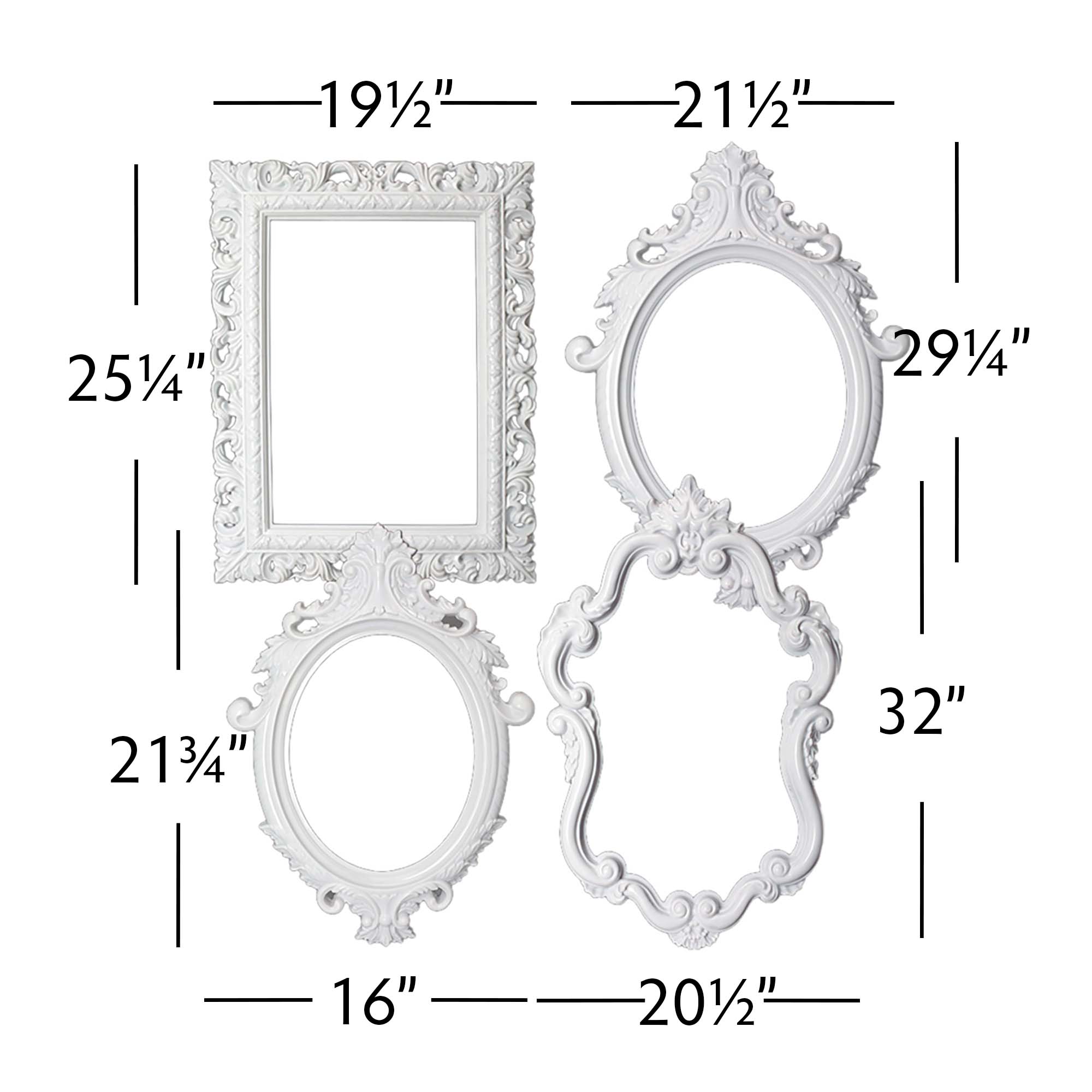 Decorative Plastic Photo Frame Set - White for wholesale on Faire1