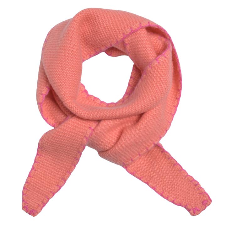 Cashmere scarf Ella-cs with stitched edge in coral for wholesale by cute stuff GmbH