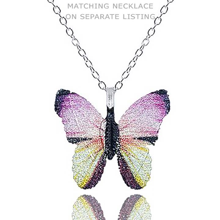 Skeletonized Leaf Butterfly Necklace for wholesale by NY Jewelry House