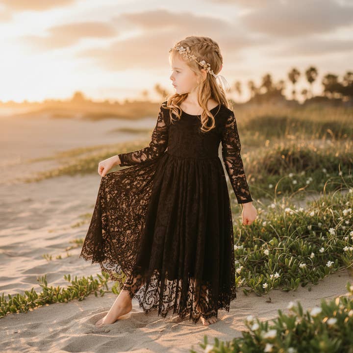 O Vestido Paisley - Preto por atacado de Nicolette's Couture