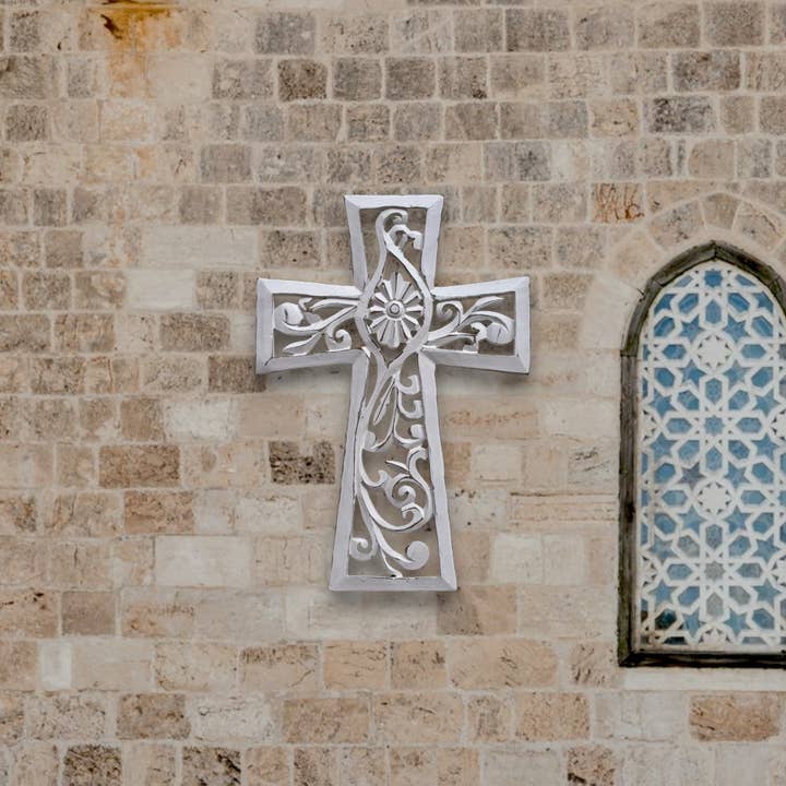 Wilco Home - Wholesale Wall Cross - Cameo Hand Carved Wood Wall Cross2