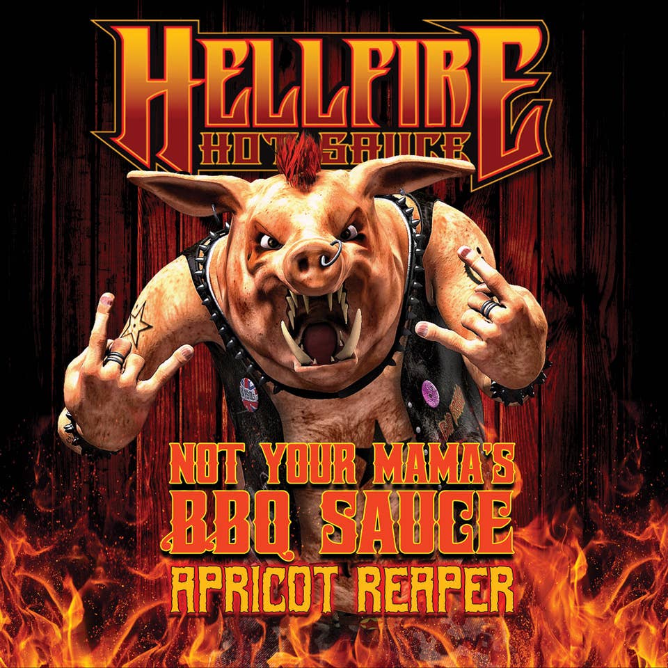Hellfire Hot Sauce Inc - Vente Sauces piquantes - Hellfire Hot Sauce Not Your Mama's BBQ Sauce Épicée Abricot Reaper 148 ml1